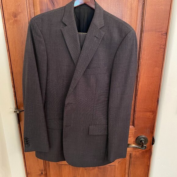 Hugo Boss Super 100 Microcheck Grey Suit - 40R/32 Pant - Picture 1 of 5